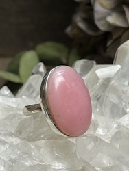 Rosa opal ring sterling silver ställbar