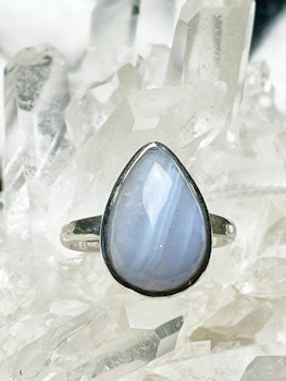 Blå Bandagat (Blue lace) ring stl 9 sterling silver B