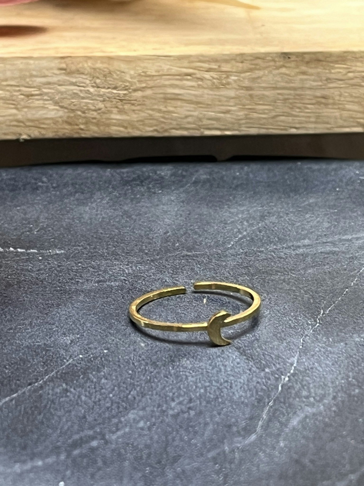 Justerbar ring i rostfritt stål måne minimalistisk