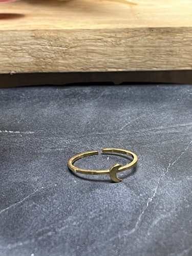 Justerbar ring i rostfritt stål måne minimalistisk