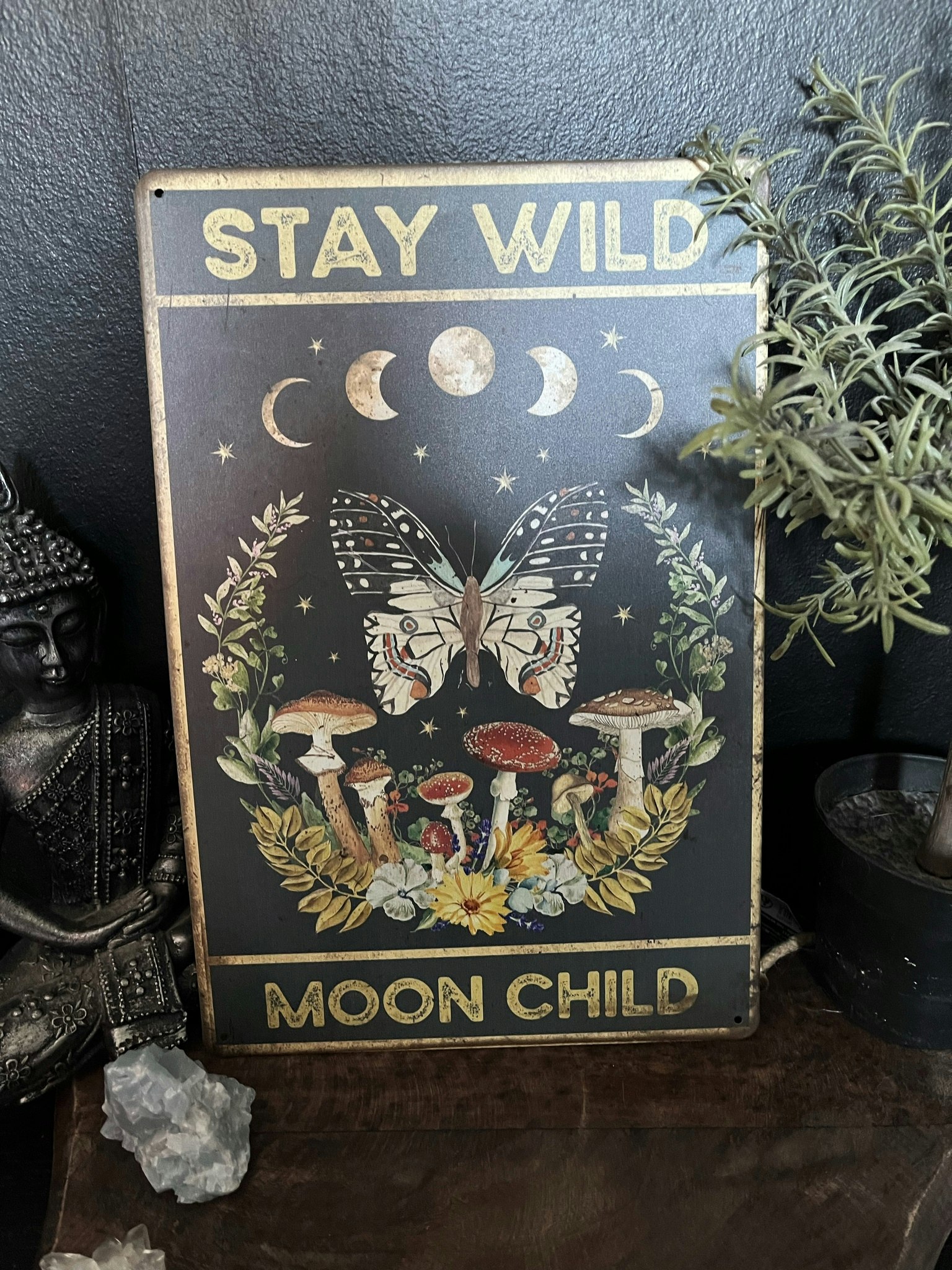 Väggdekoration i smidesjärn ”stay wild moonchild”
