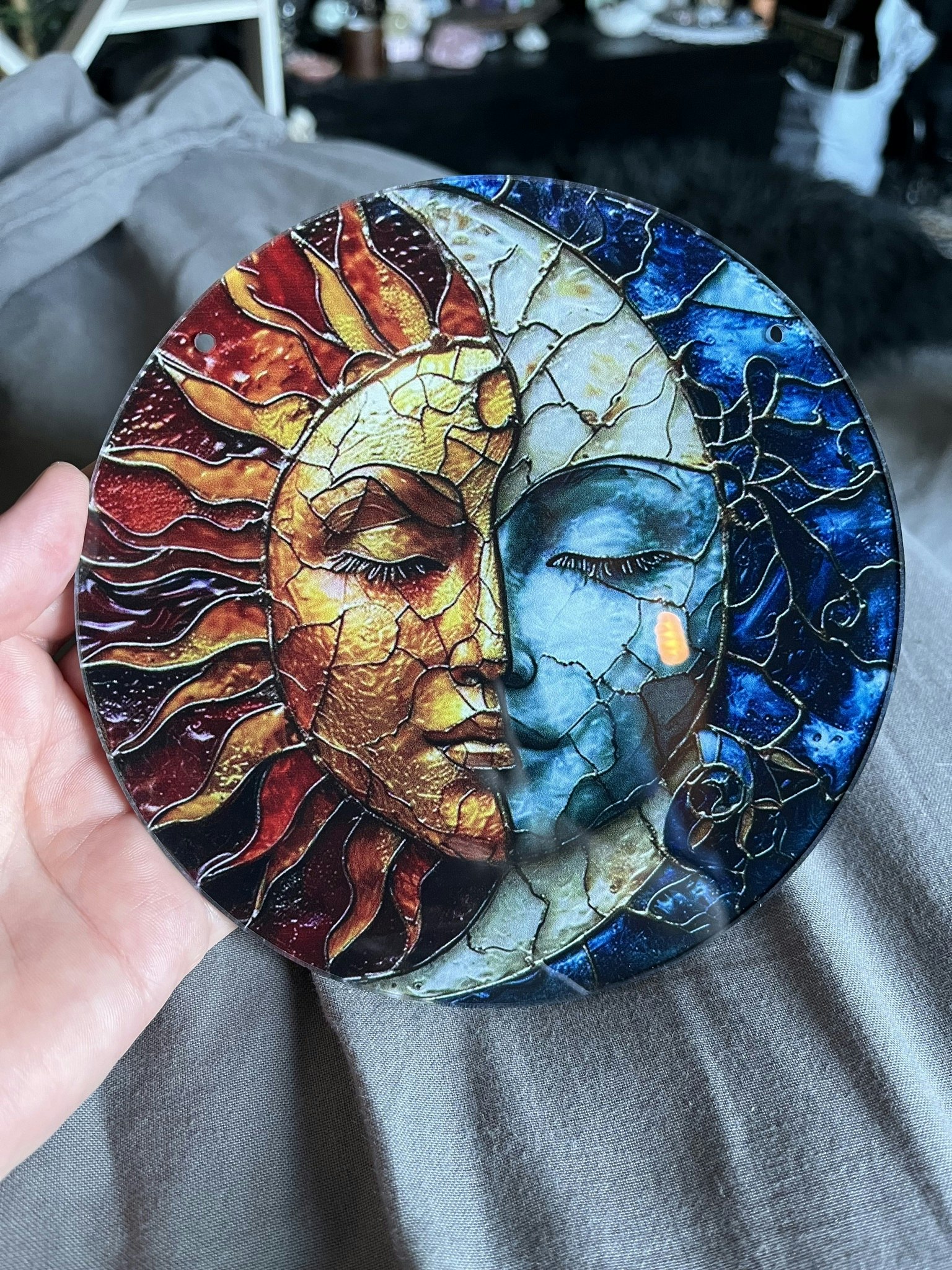 Väggbonad Sol och måne 3d printad