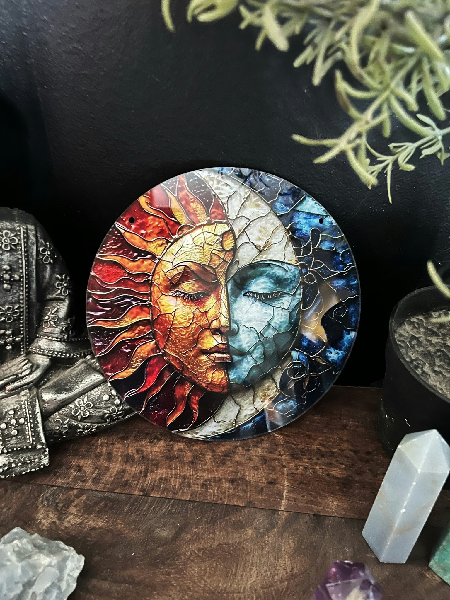 Väggbonad Sol och måne 3d printad