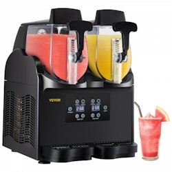 Slush Frozen Drink Machine, 2x2,5L Tank Commercial Margarita Machine, 380W Black Margarita Slush Maker, Temperatur Slush 26°F till 28°F Drink Maker, Perfekt för hemmarestauranger Kaféer Barer