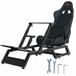 Förinstallerat rattstativ, universell baspassform för Logitech/Thrustmaster/Fanatec, justerbar körsim-simulator i flera lägen, bekväm PVC-läderintegrerad cockpit