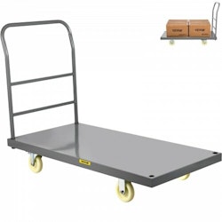 Plattformstruck, 2000 lbs kapacitet Flakvagn i stål, 47" Längd x 24" Bredd x 32" Höjd Flat Dolly, Handtruckar med 5" Nylonhjul, Heavy Duty Utility Push-vagnar för bagageflyttning