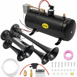 Ny Quad 4 Train Air Horn Kit Semi Lastbilsbåt med 150 PSI Kompressor 12V 3 Liter