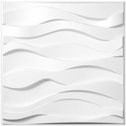 3D-väggpaneler 13-pack väggpaneler PVC dekorativa väggpaneler för 32 sqft Area Väggpaneler för inredning Väggdekor Big Wave Style 3D-väggplattor Vita 3D-väggkonst Målningsbar Modern väggpanel