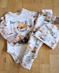 Leggings, Mössa och Body med panel RÄV