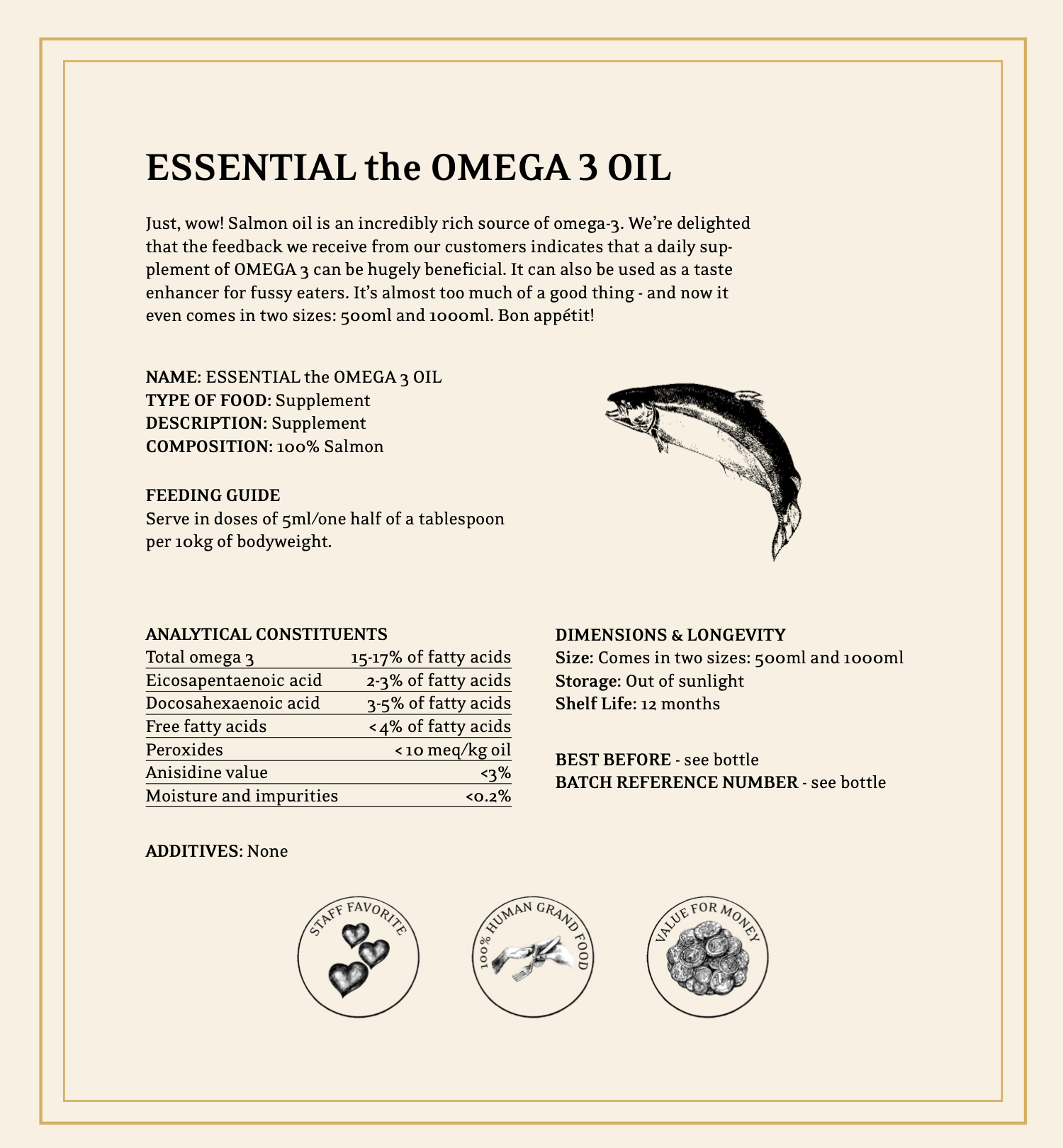 ESSENTIAL the OMEGA 3 OIL 500ml