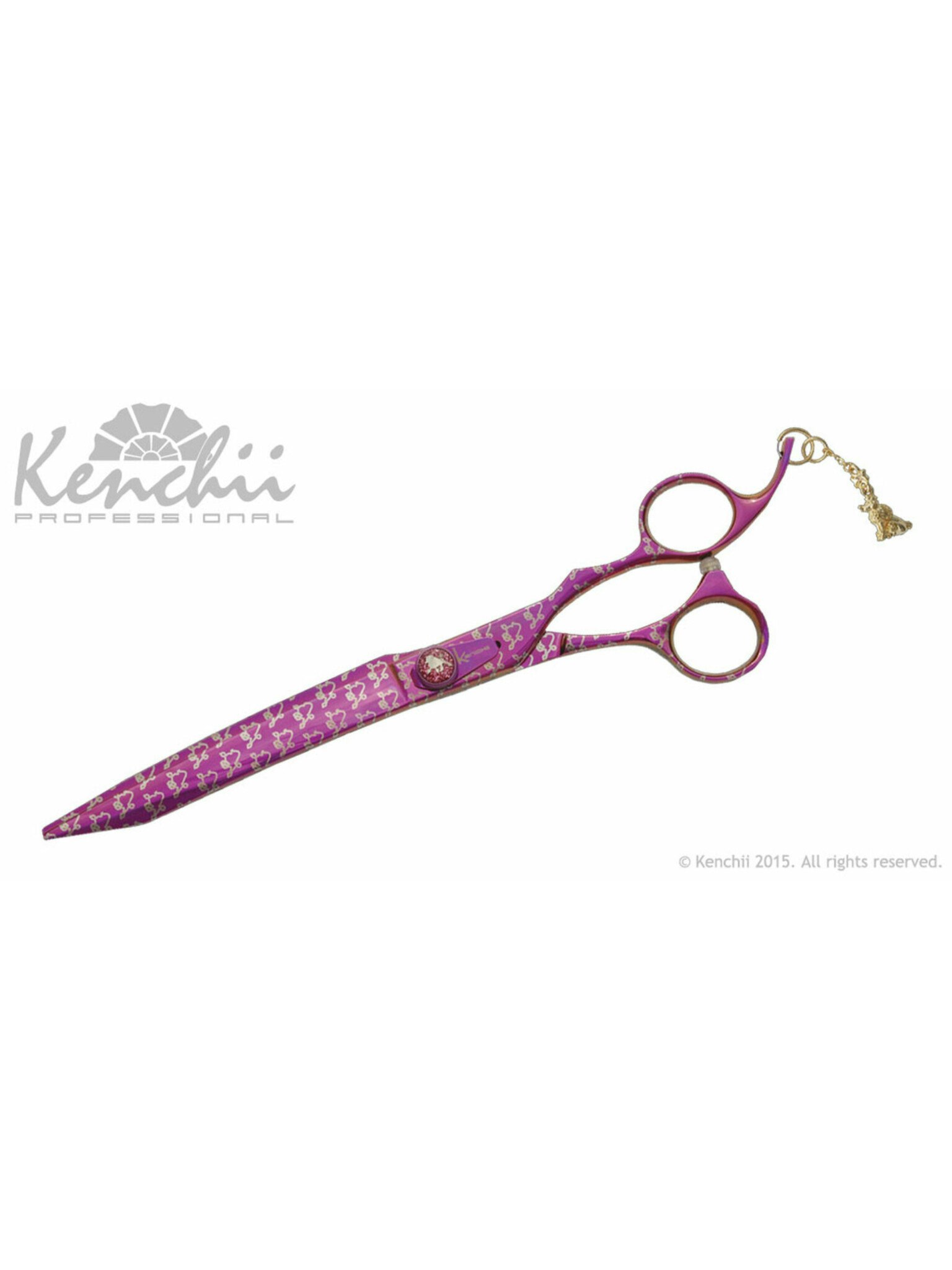 KENCHII - PINK POODLE straight Scissors 8"