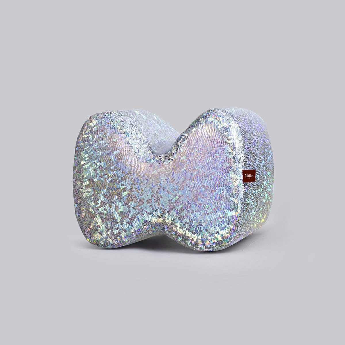 MILLOR DOG -PILLOW BOW GLITTER SILVER