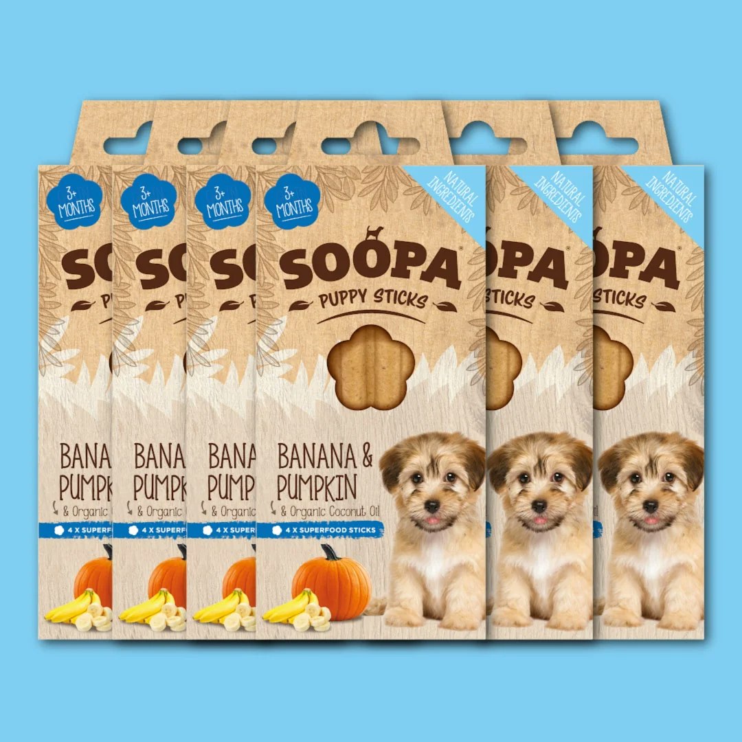 SOOPA Banana & Pumpkin Dental Sticks for Puppies