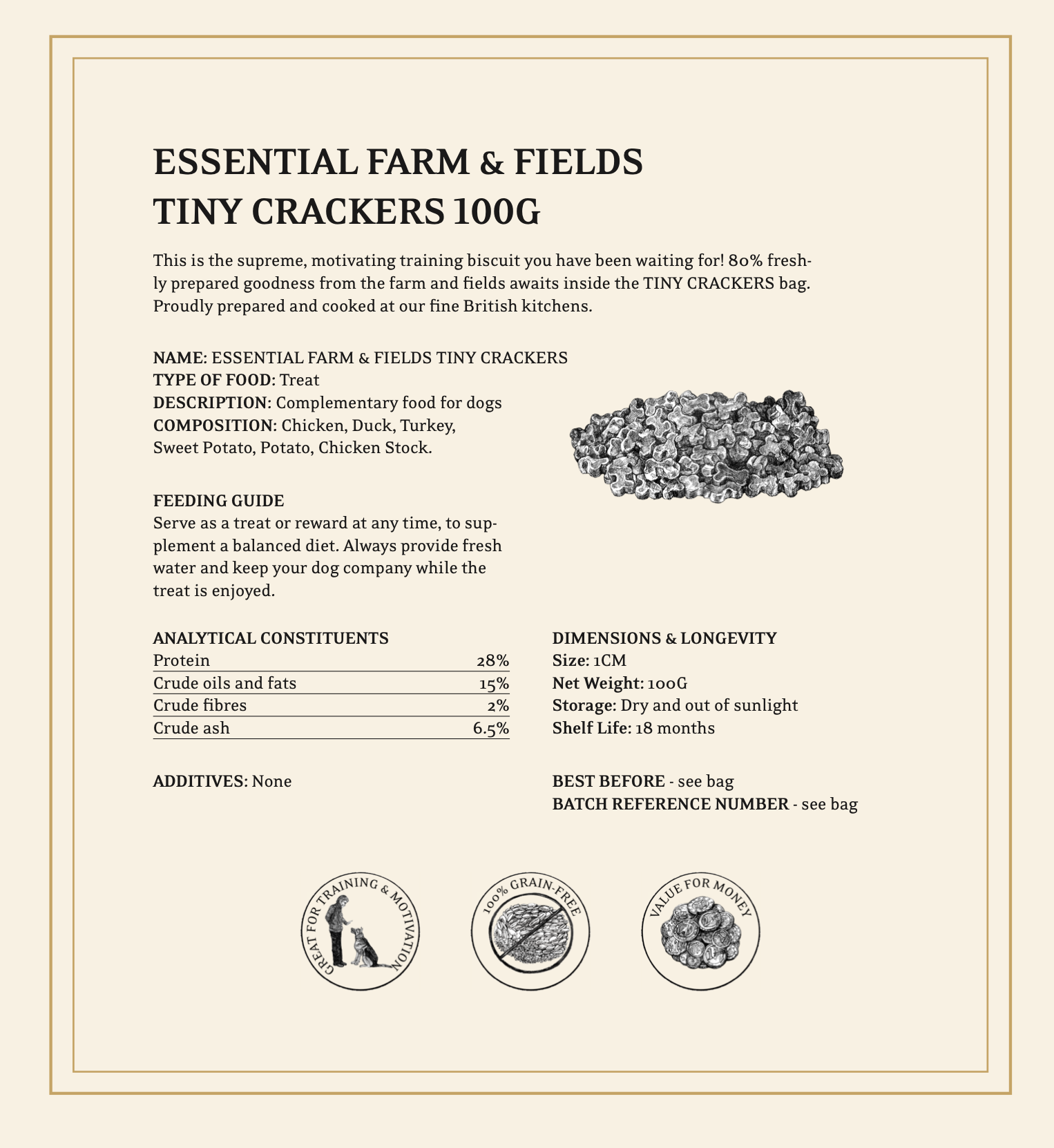 ESSENTIAL FARM & FIELDS TINY CRACKERS  100G