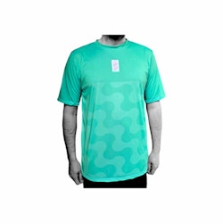 Recycled Performance T-shirt - Teal with Pattern on front