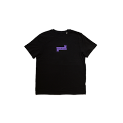 Relaxed Heavy Eco T-shirt - Black - Purple Print