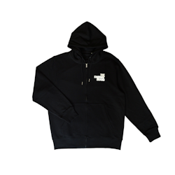 Eco Zip Hoodie - Black - White/Grey Print