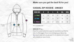 Eco Zip Hoodie - Black - White/Grey Print