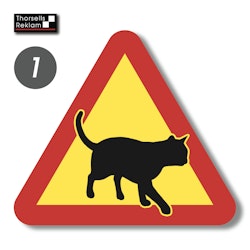 Katt varningsskyltar