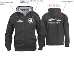 Hood unisex dragkedja Billinge Brukshundklubb