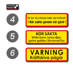 Tilläggsskyltar 30cm 50cm 70cm