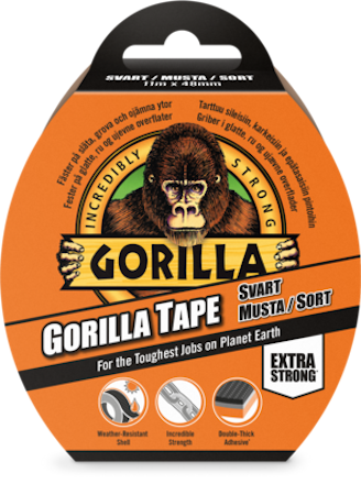 GORILLA tejp svart 11 m x 48 mm svart