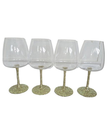 Vin Glas Guldmelerat Glitter 4-pack