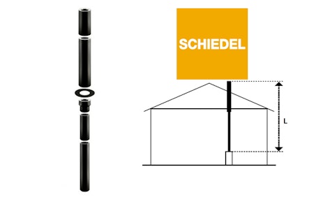 Schiedel Permeter Modulskorsten 4,70 meter 150 Dimension Svart