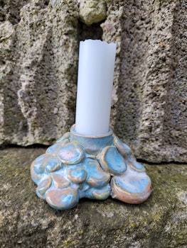 Unik ljusstake turkos/rosa