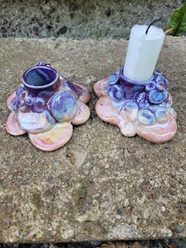Unik ljusstake "Lila/rosa"