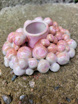 Ljusstake Pärleri rosa pastell