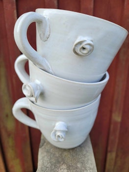 Vit ros, mugg