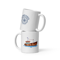 White glossy mug. Limhamn - White - 11 oz