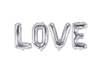 LOVE Silver Folie Ballong.