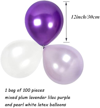Ballong Bukett i Lila/PärlVit. 100 delar.