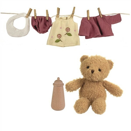 Nallebjörn morisett i väska med kläder Egmont Toys