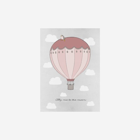 Poster Fly me to the moon 50x70, pink