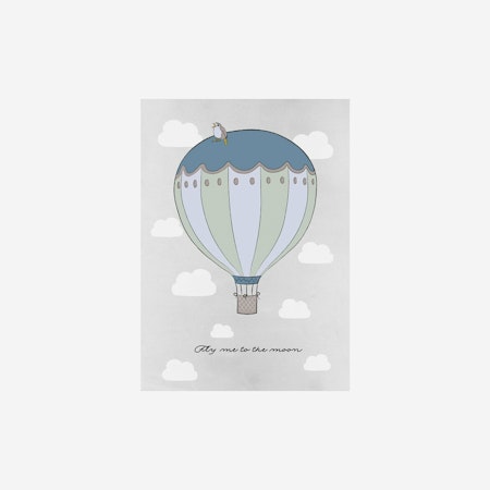 Poster Fly me to the moon 50x70, blue