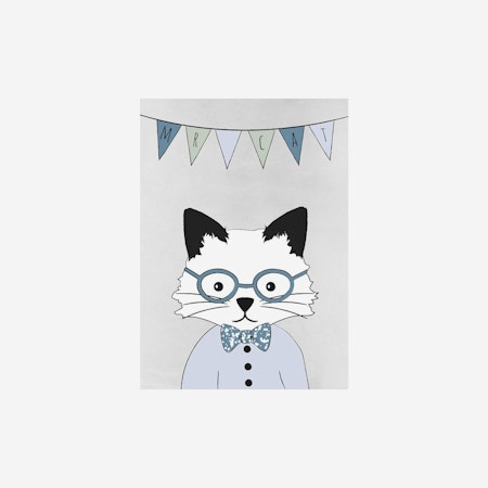 Poster Mr Cat 30x40, blue