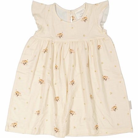 Mrs Mighetto Bambu Klänning med volang Long ear Beige 98/104