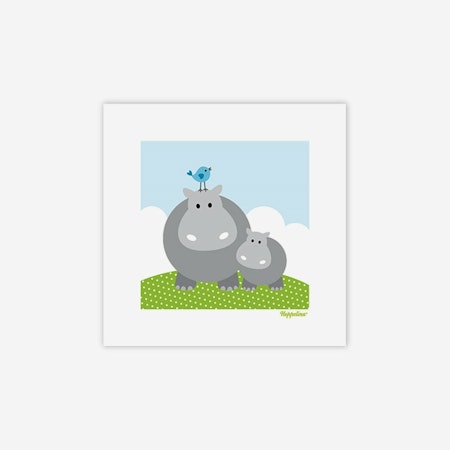 Bild hippo med baby