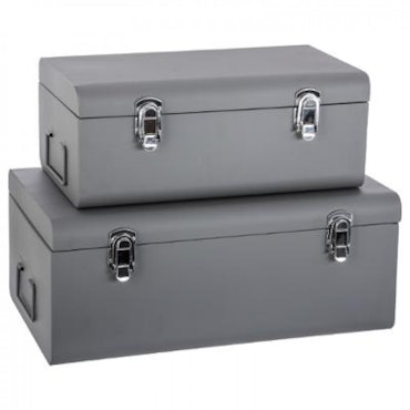 Koffert 2-pack grå metall