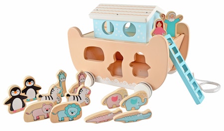 Magni Noahs Ark Plocklåda på hjul pastell