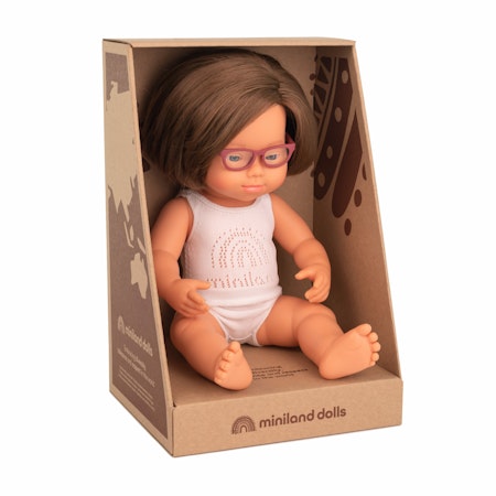 Miniland Docka Flicka med Downs syndrome & Glasögon 38cm