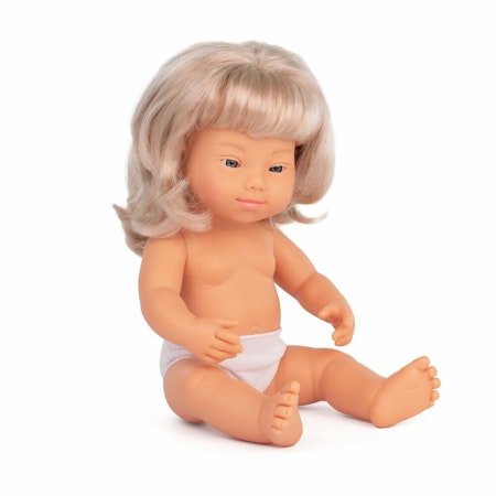 Miniland Docka Blond flicka med Downs syndrome 38cm