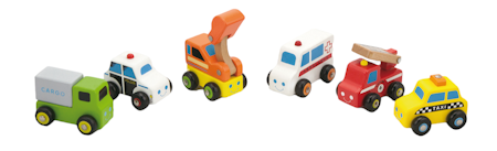 VIGA  Mini fordon i trä - 6-pack