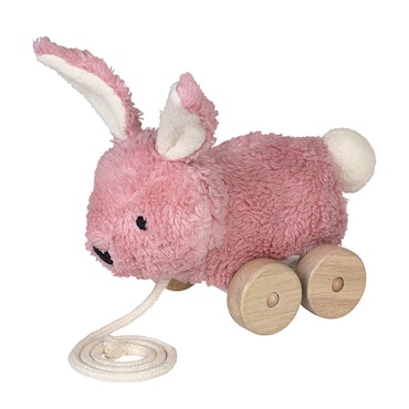 Mingus pink rabbit pull toy