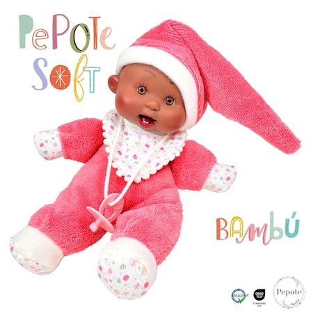 Nines Pepote soft, Min första docka cerise 26cm