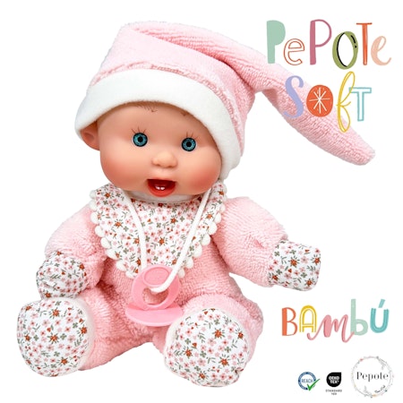 Nines Pepote soft, Min första docka rosa 26cm