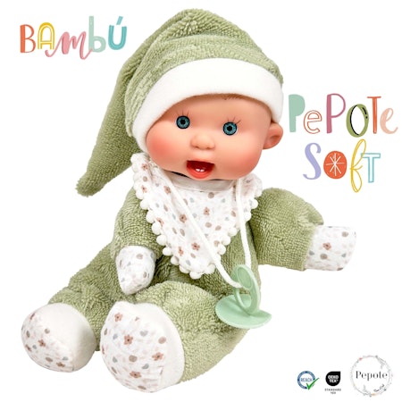 Nines Pepote soft, Min första docka grön 26cm